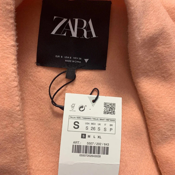Zara Double Breasted Oversized Coat in Tangerine Blogger Fav Size US Small - Picture 11 of 12